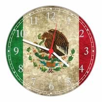 Relógio De Parede Bandeira Do México Tamanho Grande 50 Cm Quartz G01