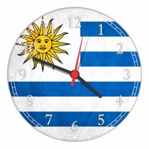 Relógio De Parede Bandeira Do Uruguai Pavilhão Nacional Sol De Maio Nação Tamanho 40 Cm RC014