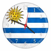 Relógio De Parede Bandeira Do Uruguai Tamanho Grande 50 Cm Quartz G01