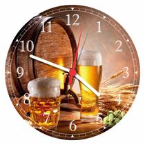 Relógio De Parede Bar Cerveja Bebidas Chop Barril Decorar