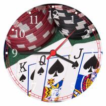 Relógio De Parede Baralho Jogos Cartas Pôquer Naipe Tamanho 40 Cm RC003