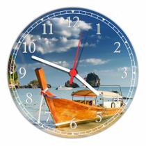 Relógio De Parede Barco Mar Sol Praia Gg 50 Cm