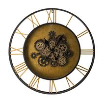 Relógio de parede Benzara 71 cm Gear Design Gold Black Iron