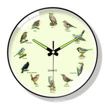 Relógio de parede Birds Silent Non-Ticking Quartz de 10 polegadas