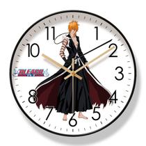 Relógio de parede Bleachs Kurosaki Ichigo Silent 25 cm de vidro+ABS Relógio de parede Bleachs Kurosaki Ichigo Silent 25 cm de vidro+ABS