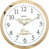 Relógio De Parede Bodas De Ouro 35 Cm Musical 6815-029 Relógio De Parede Bodas De Ouro 35 Cm Musical 6815-029