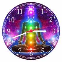 Relógio De Parede Budismo Buda Meditação Chácras Relógio De Parede Budismo Buda Meditação Chácras