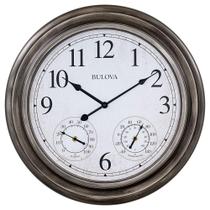 Relógio de Parede Bulova C4125 Block Island com Termômetro e Higrômetro