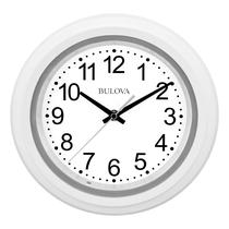 Relógio de parede Bulova C4865 Night Vision Lighted Dial 10cm branco Relógio de parede Bulova C4865 Night Vision Lighted Dial 10cm branco