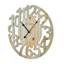 Relógio de Parede Bulova C4898 de Madeira 45 cm de Diâmetro