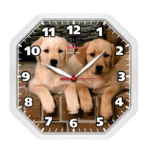 Relógio de Parede Cachorro Decorativo Gama PET Branco