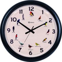 Relógio de Parede Canto Pássaros 40cm Preto-Herweg-669134
