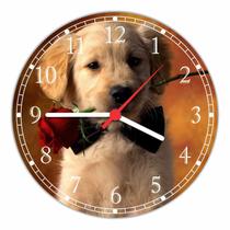 Relógio De Parede Cão Pet Shop Animais Cachorro Decorações Interior Quartz