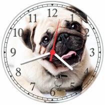 Relógio De Parede Cão Pug Pet Shop Gg 50 Cm Quartz