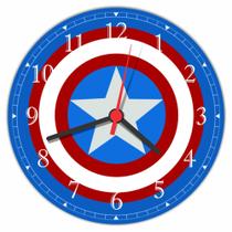 Relógio De Parede Capitão América Super-Heróis Anime Quartz Tamanho 40 Cm RC020 Relógio De Parede Capitão América Super-Heróis Anime Quartz Tamanho 40 Cm RC020
