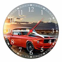 Relógio De Parede Carros Mustang Vintage Decoração Quartz
