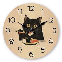 Relógio de parede Cartoon Cat Design 30 cm silencioso sem tique-taque Relógio de parede Cartoon Cat Design 30 cm silencioso sem tique-taque
