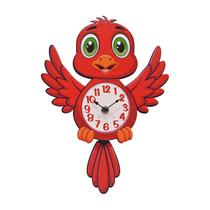 Relógio de parede Cartoon Parrot Design 30x22cm Wood Silent
