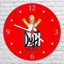 Relógio De Parede Cerveja Bar Homer Simpsons Churrasco Gourmet Decoração Quartz