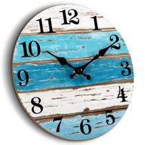 Relógio de parede CHYLIN Beach Decor 30 cm Coastal Nautical Ocean