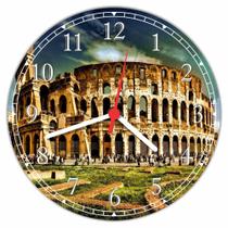 Relógio De Parede Cidade Roma País Itália Coliseu Paisagem Quartz Tamanho 40 Cm RC000