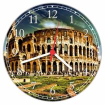Relógio De Parede Cidades Coliseu Roma Itália Decorar