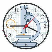 Relógio De Parede Ciências Química Microscópio Biologia Laboratórios Decorar