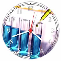 Relógio De Parede Ciências Vidrarias Laboratório Química Física Quartz Tamanho 40 Cm RC004
