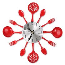 Relógio de parede CIGERA Cutlery 36x36x5 cm com mostrador em forma de garfo e colher