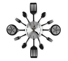 Relógio de parede CIGERA Cutlery 40cm com movimento silencioso e bateria