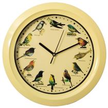 Relógio de Parede Clockswise 30 cm Pássaro Cantor Amarelo