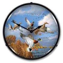 Relógio de parede colecionável Sign and Clock Mallards LED 35cm Relógio de parede colecionável Sign and Clock Mallards LED 35cm