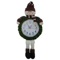 Relógio de Parede com Boneco de Neve Pelúcia de Luxo com 60cm de Altura CBRN0432