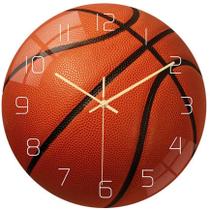 Relógio de parede com design de basquete sem tique-taque silencioso de 30 cm Relógio de parede com design de basquete sem tique-taque silencioso de 30 cm