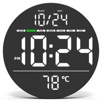 Relógio de parede com display LED digital XUANZIT com temperatura Relógio de parede com display LED digital XUANZIT com temperatura