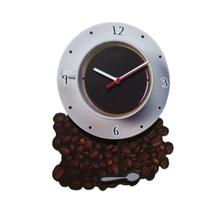 Relógio de Parede com Pêndulo Grãos de Café Com base fundo