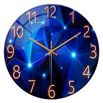 Relógio de parede Constantplanet Blue 30cm redondo de vidro decorativo