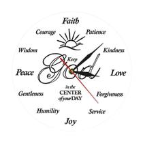 Relógio de parede Creative Keep God in the Center 30 cm Non-Tick