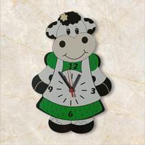 Relógio de Parede Criativo com Pêndulo Vaquinha Verde