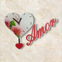 Relógio de Parede Criativo Coração com Pêndulo Relógio de Parede Criativo Coração com Pêndulo