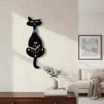 Relógio de Parede Criativo Gato com Pêndulo Olhos Resinados Relógio de Parede Criativo Gato com Pêndulo Olhos Resinados