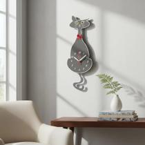 Relógio de Parede Criativo Gato Preto com Pêndulo Relógio de Parede Criativo Gato Preto com Pêndulo