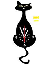 Relógio de Parede Criativo Gato Preto com Pêndulo - Não tem