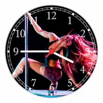 Relógio De Parede Dança Pole Dance Artes Studio Academias Esportes Quartz Tamanho 40 Cm RC001