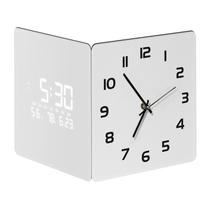 Relógio de parede de canto SCOAGE 30cm frente e verso 90 branco