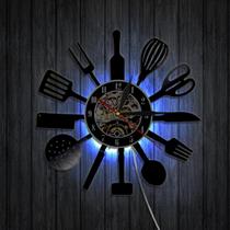 Relógio de parede de disco de vinil de música - tipo de louça led light wal