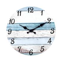 Relógio De Parede De Madeira Com Padrão De Grão De Madeira, Retro, Silencioso, Quartz, 10, 12, 14 E