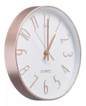 Relógio De Parede Decoração Sala Cozinha 25 cm Rose Gold Luxo Moderno 096 Relógio De Parede Decoração Sala Cozinha 25 cm Rose Gold Luxo Moderno 096