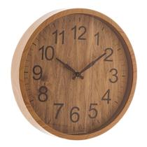 Relógio De Parede Decorativo 25cm Para Cozinha Sala Quarto Escritório Em Plástico Estampado Madeira