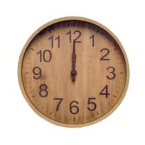 Relógio de Parede Decorativo 30cm Marrom Claro Estilo Madeira Natural Silencioso Moderno e Leve Relógio de Parede Decorativo 30cm Marrom Claro Estilo Madeira Natural Silencioso Moderno e Leve